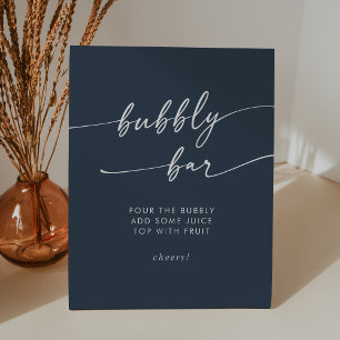 Signe De Table Boho Chic Dark Navy Blue Bubbly Bar Mariage