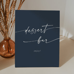 Signe De Table Boho Chic Dark Navy Blue Dessert Bar Mariage