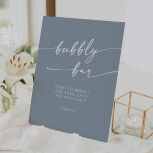 Signe De Table Boho Chic Dusty Blue Bubbly Bar Mariage