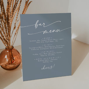 Signe De Table Boho Chic Dusty Blue Mariage Bar
