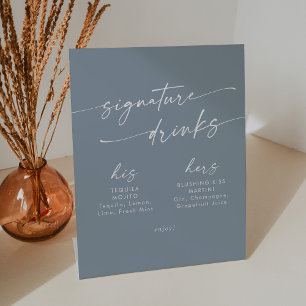 Signe De Table Boho Chic Dusty Blue Mariage Signature Boissons