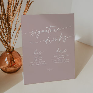 Signe De Table Boho Chic Dusty Rose rose Mariage Signature Boisso