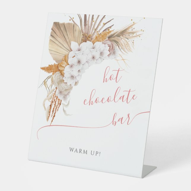 Signe De Table Boho Chic Floral Baby shower Hot Chocolate Bar (Recto)