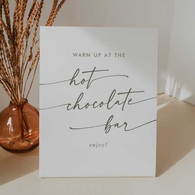 Signe De Table Boho Chic Green et blanc Hot Chocolat Bar (Créateur téléchargé)