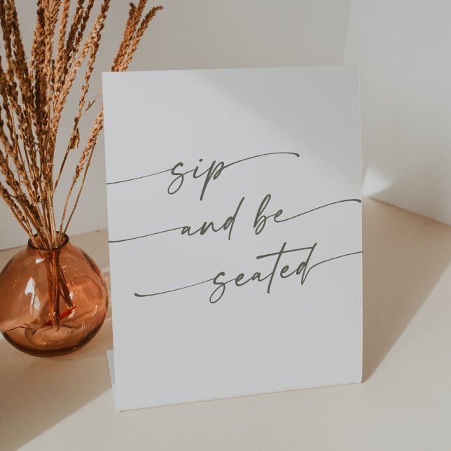 Signe De Table Boho Chic Green et White Sip Be Seed Mariage (Créateur téléchargé)