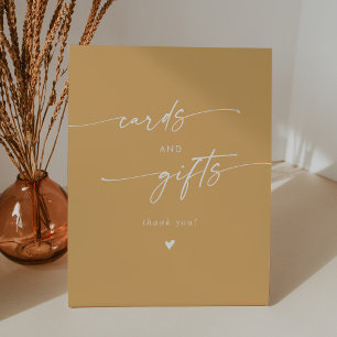 Signe De Table Boho Chic Jaune Marigold cartes de mariage et cade
