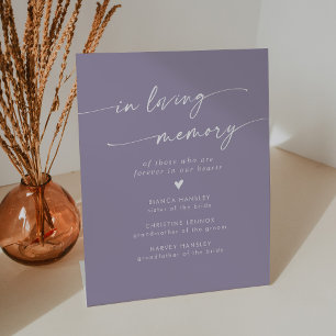 Signe De Table Boho Chic Lavender Purple Mariage En Mémoire D'Amo