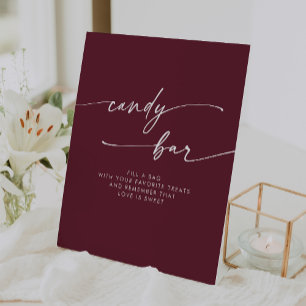 Signe De Table Boho Chic Moderne Bourgogne Rouge Mariage Bar Cand