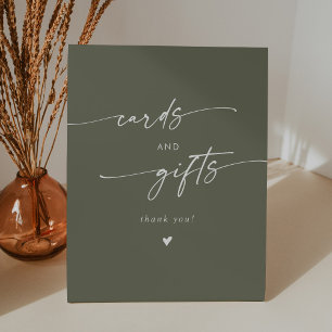 Signe De Table Boho Chic Olive Green Mariages Cartes et Cadeaux