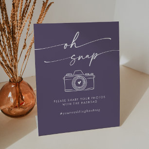 Signe De Table Boho Chic Plum Purple Oh Snap Mariage Hashtag