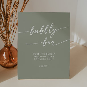 Signe De Table Boho Chic Sage Green Bubbly Bar Mariage