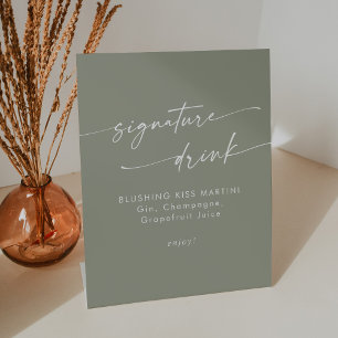 Signe De Table Boho Chic Sage Green Mariage Signature Boire