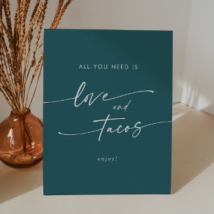 Signe De Table Boho Chic Turquoise Blue Love Taco Bar Mariage