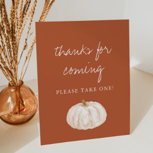 Signe De Table Boho Citrouille Baby shower Merci pour venir
