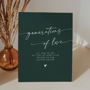 Signe De Table Boho Emerald Green Generations of Love Mariage