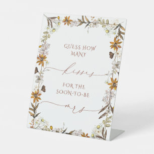 Signe De Table Boho Fall Combien de baisers Fête des mariées Post