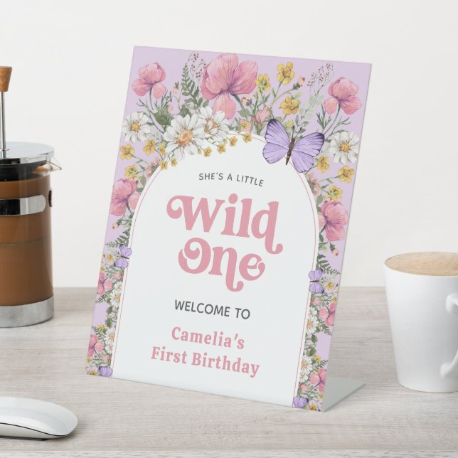 Signe De Table Boho Fleur sauvage 1er anniversaire Bienvenue (In SItu)