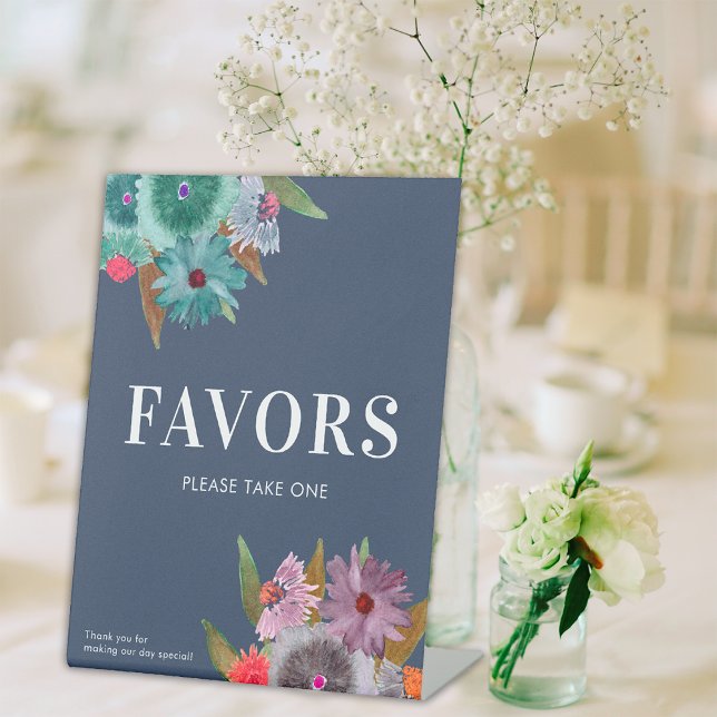 Signe De Table Boho Fleur sauvage Faveurs de mariage S'il vous pl (Créateur téléchargé)