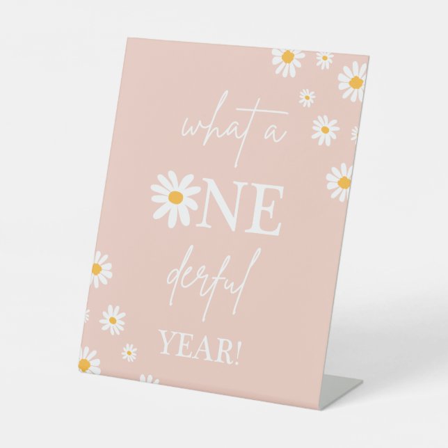 Signe De Table Boho Floral Daisy Super Anniversaire Anniversaire  (Recto)