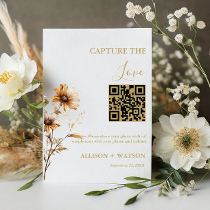 Signe De Table Boho mariage Capture amour code QR mariage photo