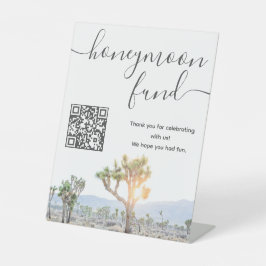 Signe De Table Boho Mariage Joshua Tree Honeymoon Fund QR Code