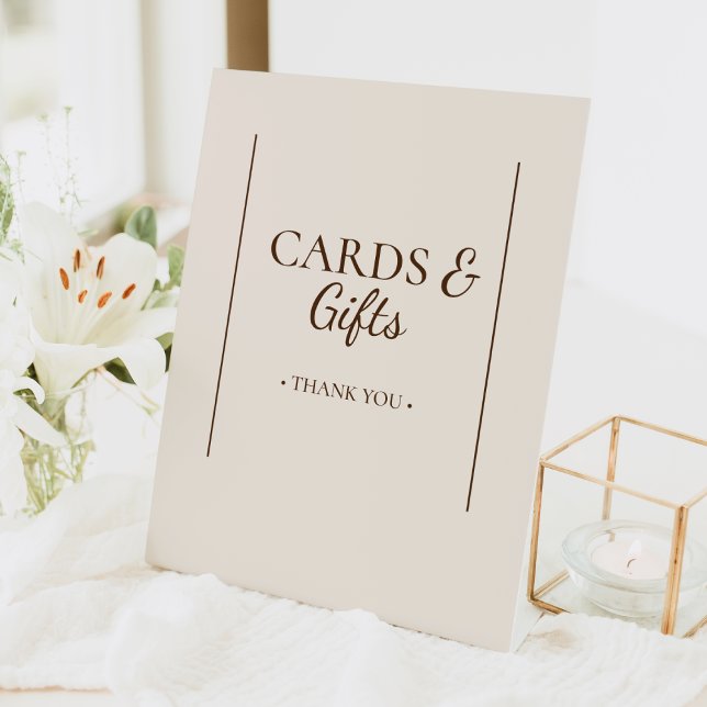 Signe De Table Boho Minimaliste Baby shower beige Cartes et Cadea (Créateur téléchargé)