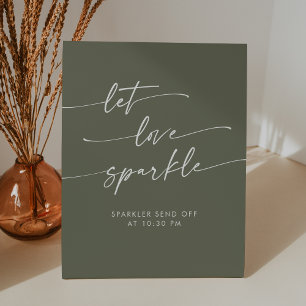 Signe De Table Boho Olive Green Sparkler Envoyer Mariage