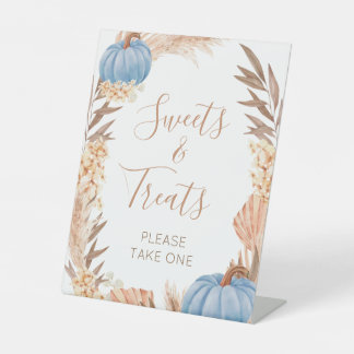 Signe De Table Boho Pampas blue Pumpkin Sweets & Treats