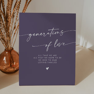 Signe De Table Boho Plum Purple Generations of Love Mariage