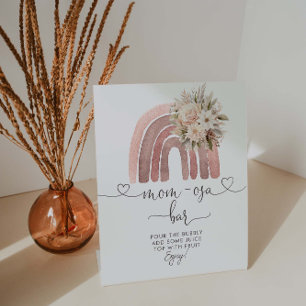 Signe De Table Boho Rainbow Baby shower Mom-osa Bar