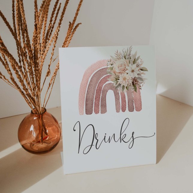 Signe De Table Boho Rainbow Baby showers Boissons (Créateur téléchargé)