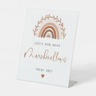 Signe De Table Boho Rainbow Devine Combien De Marshmallows Jeu