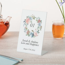 Signe De Table Boho rose bleu vert Mariage de couronne