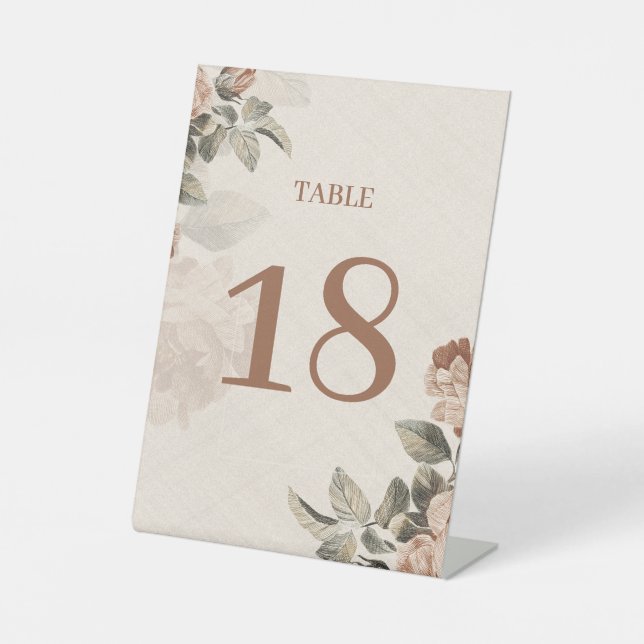 Signe De Table Boho Rustic Terracotta Floral Wedding | (Recto)
