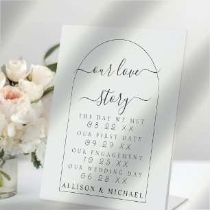 Signe De Table Boho Script minimal Notre histoire d'amour