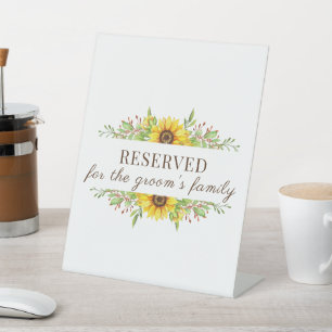 Signe De Table Boho tournesol romantique mariage d'été