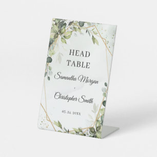 Signe De Table Boho verdure eucalyptus feuillage Table de tête