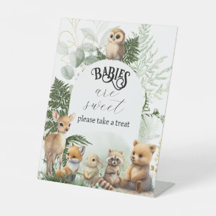 Signe De Table Bois animal Vert doux Baby shower doux