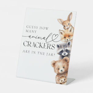Signe De Table Bois Animaux Baby shower moderne Jeu