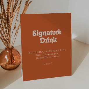 Signe De Table Boisson de signature de mariage en terre cuite sim