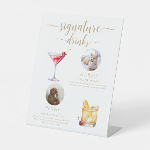 Signe De Table Boisson Signature Photo Animaux de Compagnie Leyto