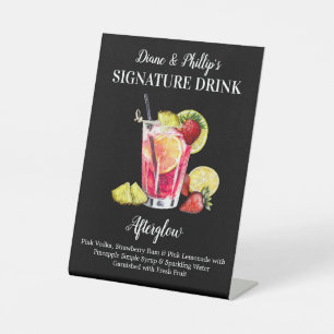 Signe De Table Boisson tropical au rhum personnalisée pour boisso