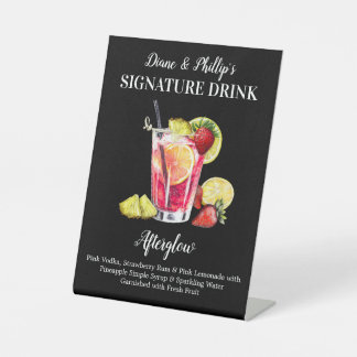 Signe De Table Boisson tropical au rhum personnalisée pour boisso