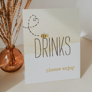Signe De Table Boissons Baby showers d'abeilles doux