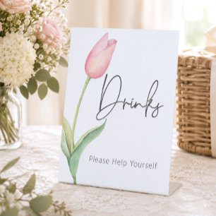 Signe De Table Boissons de Fête de Fiançailles Fleur de Tulipe Ro