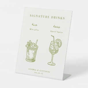 Signe De Table Boissons de signature de mariage minimaliste VERON