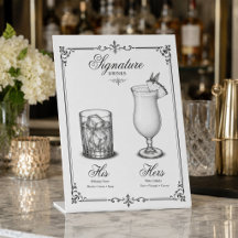Boissons de signature de mariage pour lui et elle