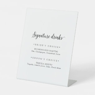 Signe De Table Boissons de signature de script vintage