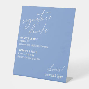 Signe De Table Boissons de signature écriture manuscrite élégante