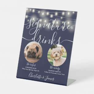 Signe De Table Boissons Signature Chien de Compagnie Guirlande Lu